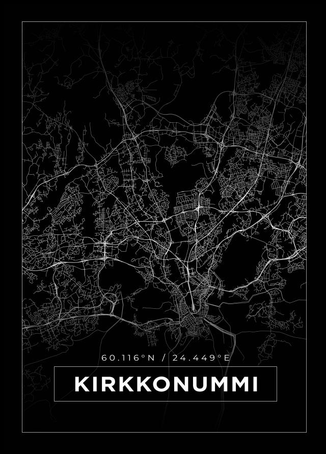 Karta - Kirkkonummi - Svart Poster