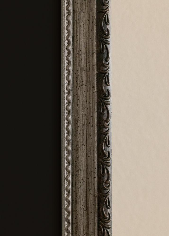 Ram Abisko Silver 40x60 cm - Passepartout Svart 32,9x48,3 cm (A3+)