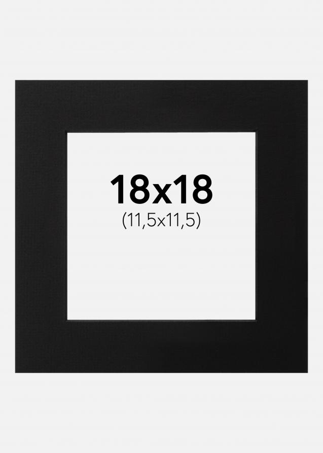 Passepartout Svart (Svart kärna) 18x18 cm (11,5x11,5)