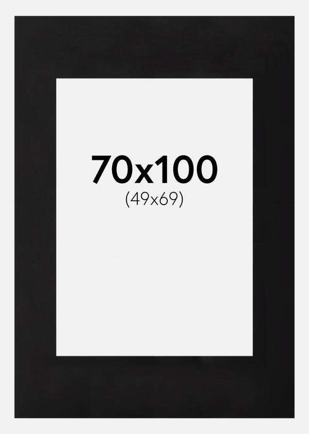 Passepartout Svart (Svart kärna) 70x100 cm (49x69)