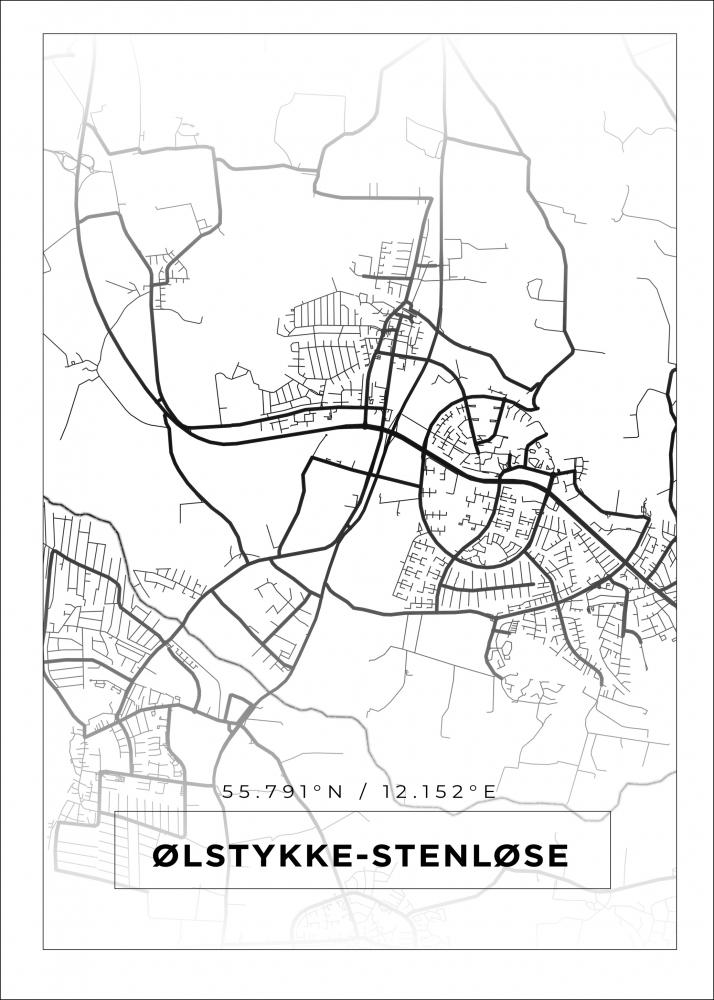 Karta - lstykke-Stenlse - Vit Poster