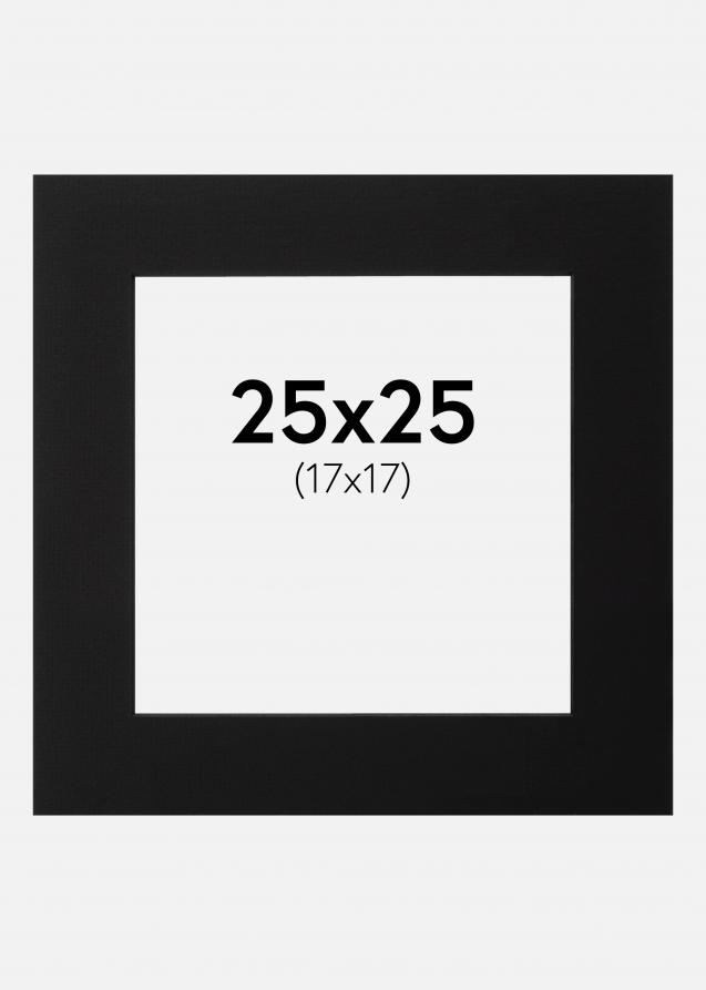 Passepartout Svart (Svart kärna) 25x25 cm (17x17)