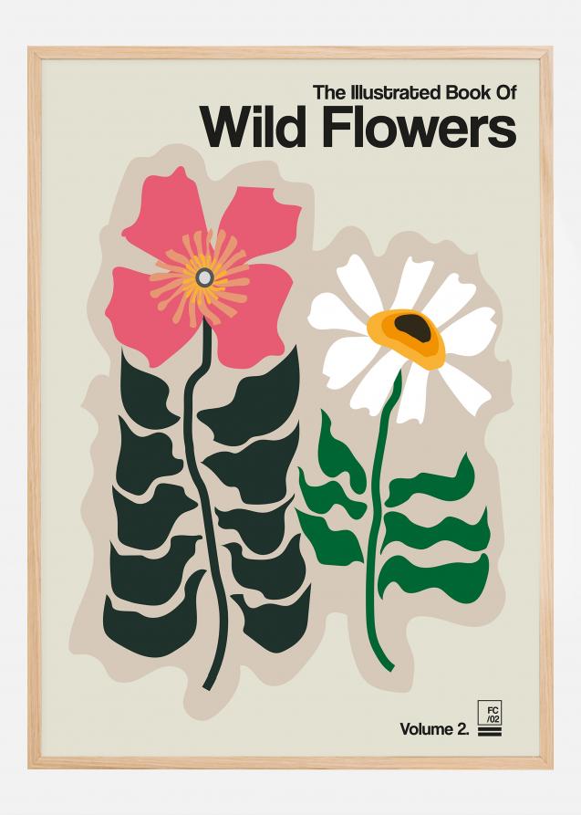 The Illustrated Book Of Wild Flowers Vol.2 Grey Poster