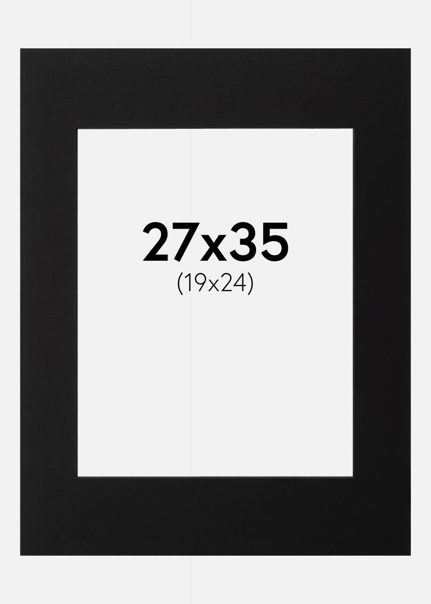 Passepartout Svart (Svart kärna) 27x35 cm (19x24)