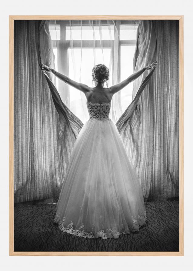Elegant bride at big window Poster