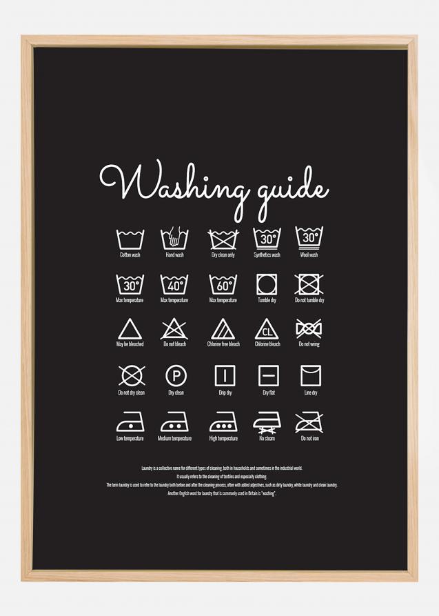Washing guide - Black Poster