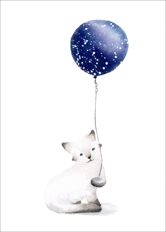 Cat With Balloon Poster