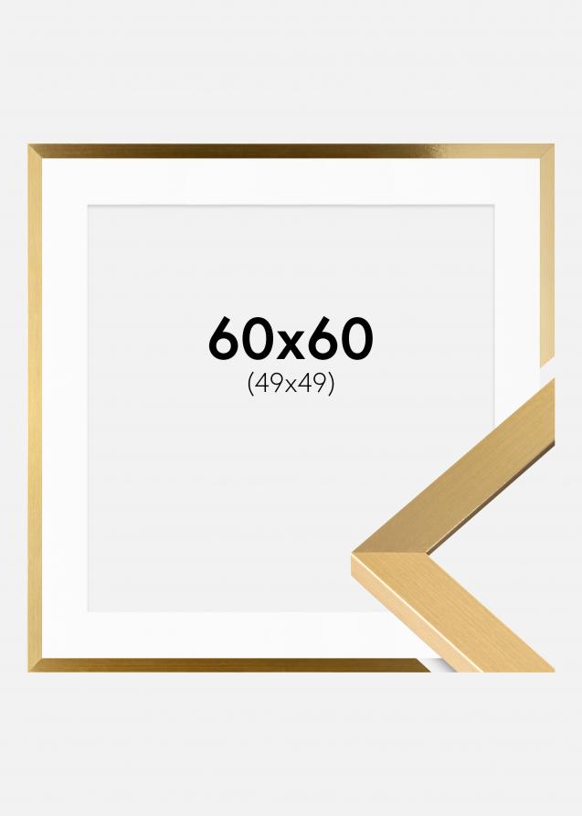Ram Selection Guld 60x60 cm - Passepartout Vit 50x50 cm