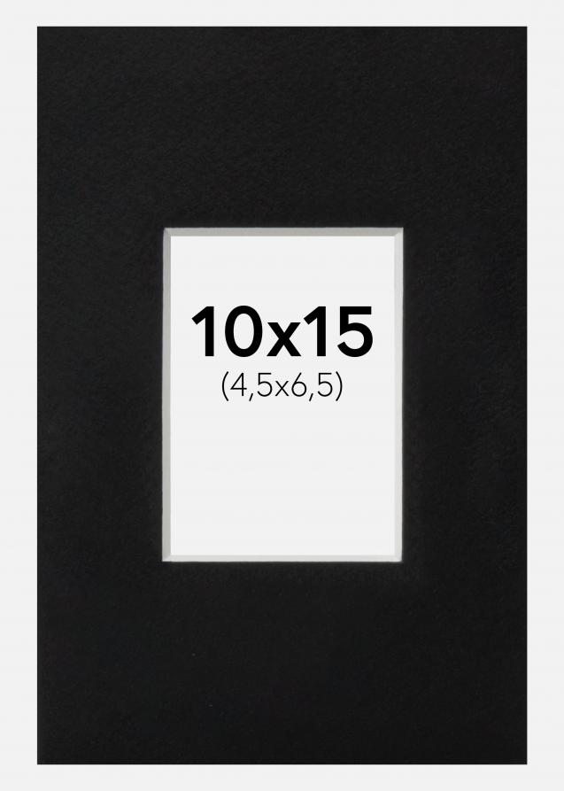 Passepartout Svart Standard (Vit kärna) 10x15 cm (4,5x6,5)