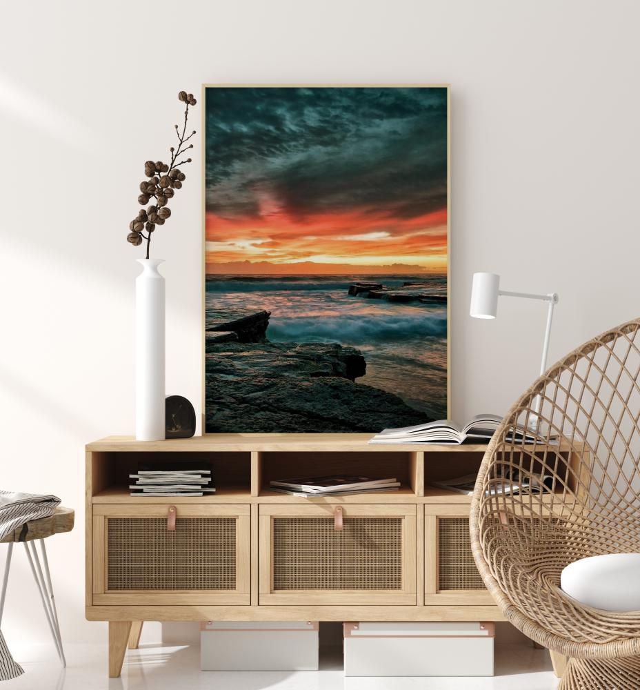 Sunset Over Water Poster