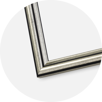 Ram Horndal Silver 60x60 cm - Passepartout Svart 50x50 cm