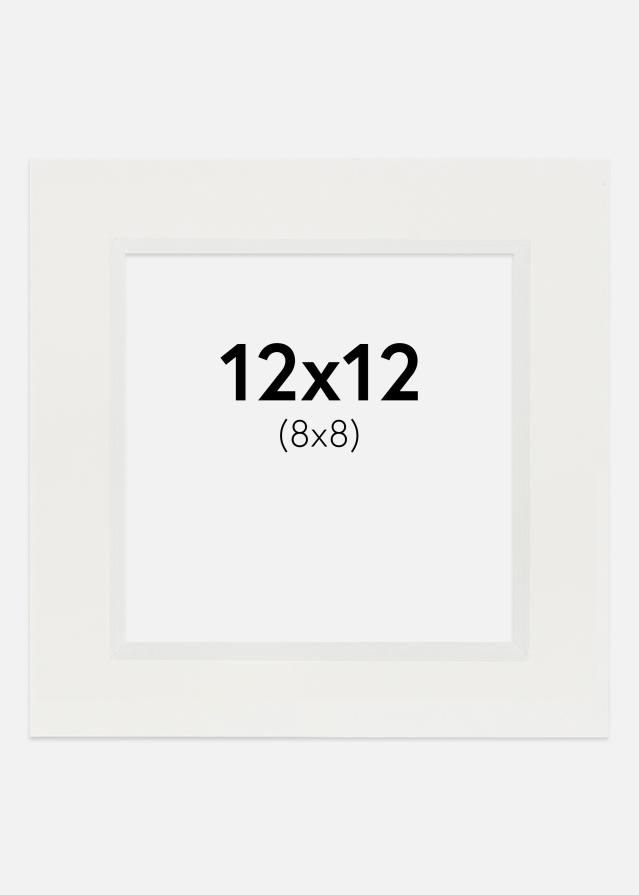 Passepartout Vit 3 mm (Vit kärna) 12x12 cm (8x8)