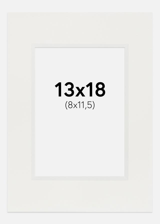 Passepartout Vit 3 mm (Vit kärna) 13x18 cm (8x11,5)