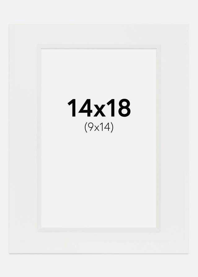 Passepartout Vit 3 mm (Vit kärna) 14x18 cm (9x14)