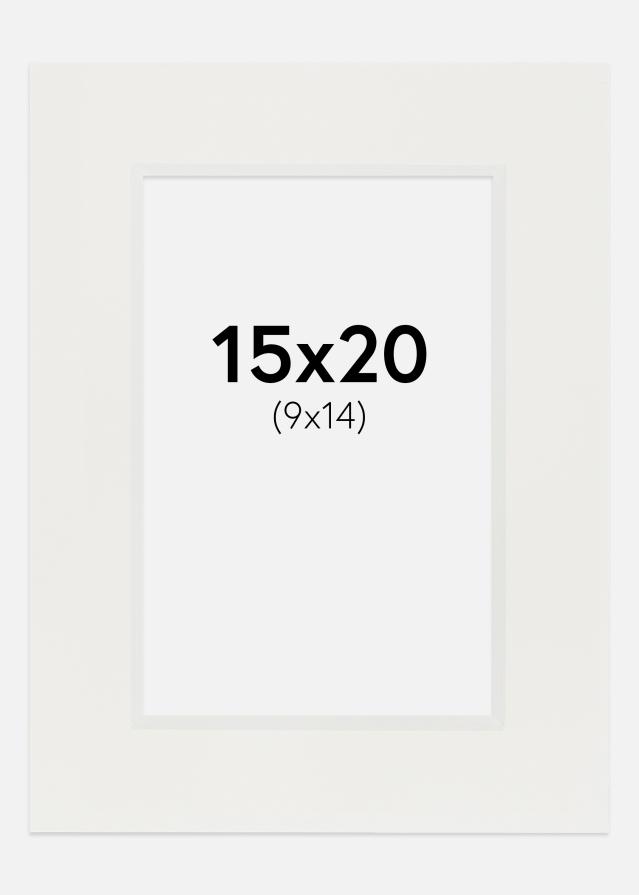Passepartout Vit 3 mm (Vit kärna) 15x20 cm (9x14)