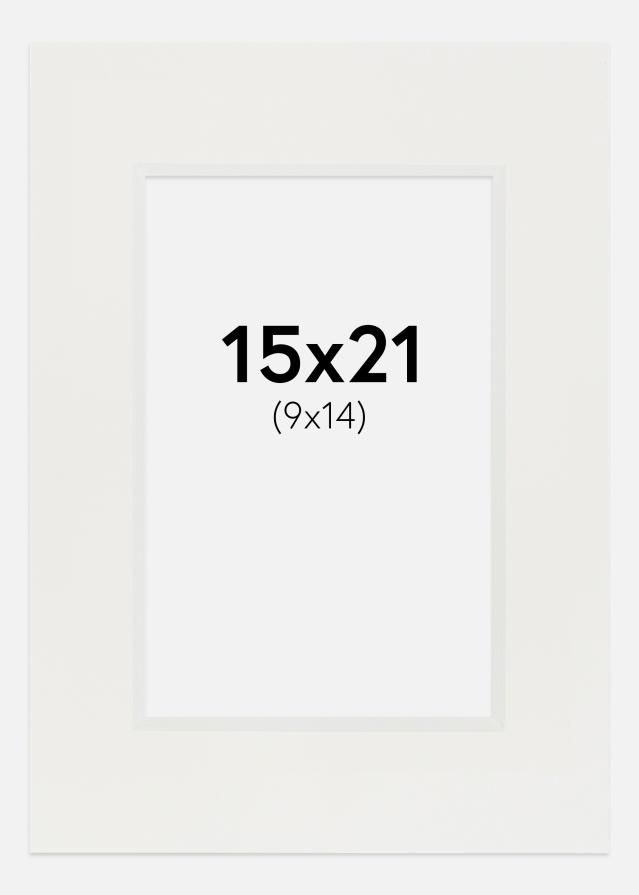 Passepartout Vit 3 mm (Vit kärna) 15x21 cm (9x14)