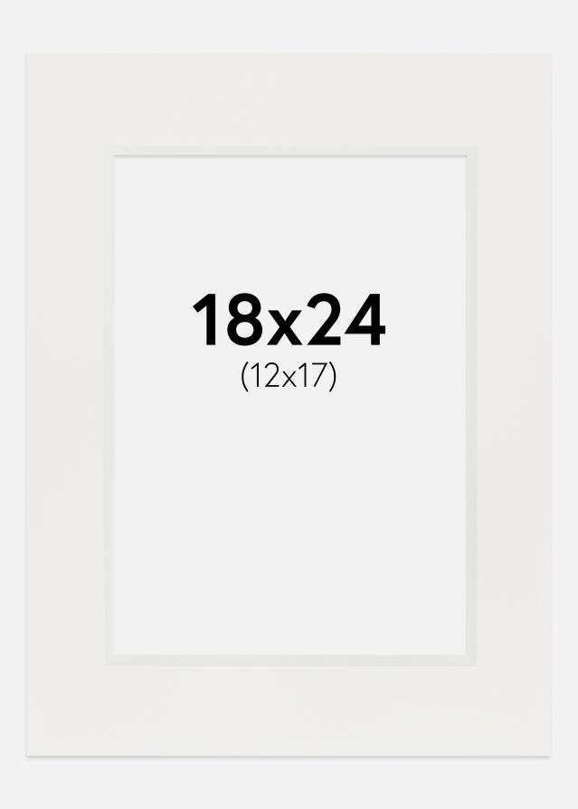 Passepartout Vit 3 mm (Vit kärna) 18x24 cm (12x17)