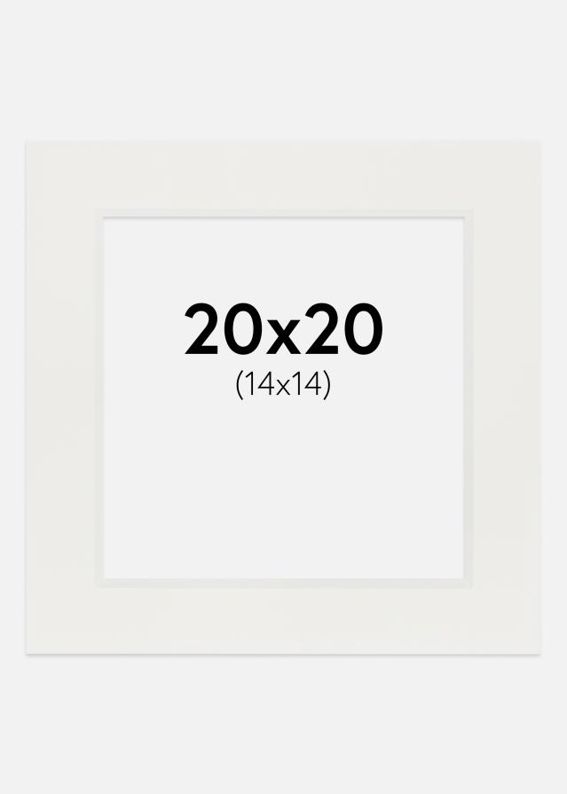 Passepartout Vit 3 mm (Vit kärna) 20x20 cm (14x14)