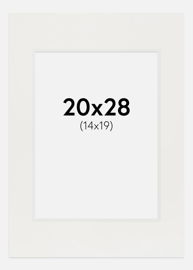 Passepartout Vit 3 mm (Vit kärna) 20x28 cm (14x19)