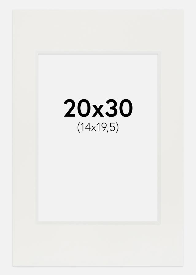 Passepartout Vit 3 mm (Vit kärna) 20x30 cm (14x19,5)