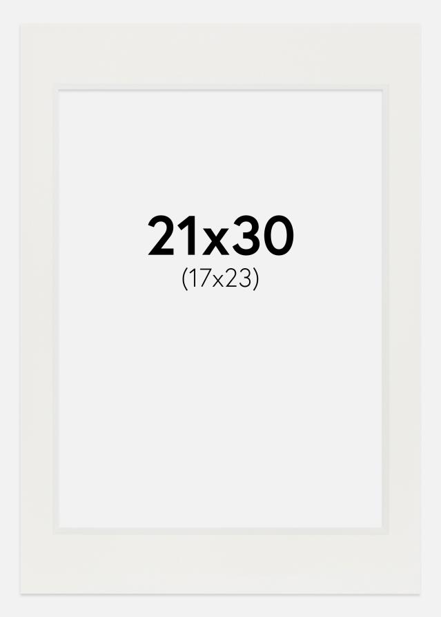 Passepartout Vit 3 mm (Vit kärna) 21x30 cm (17x23)