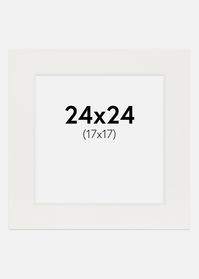 Passepartout Vit 3 mm (Vit kärna) 24x24 cm (17x17)