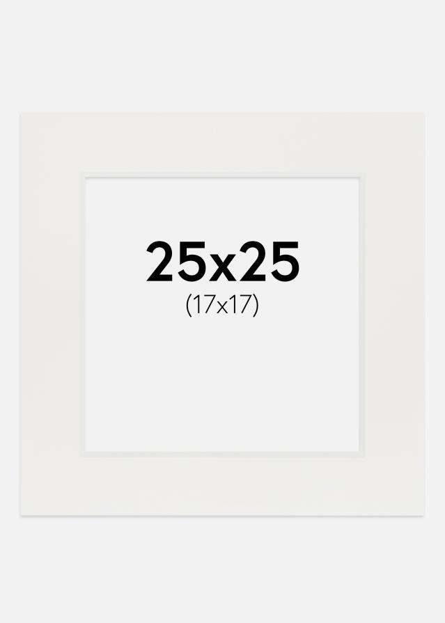 Passepartout Vit 3 mm (Vit kärna) 25x25 cm (17x17)