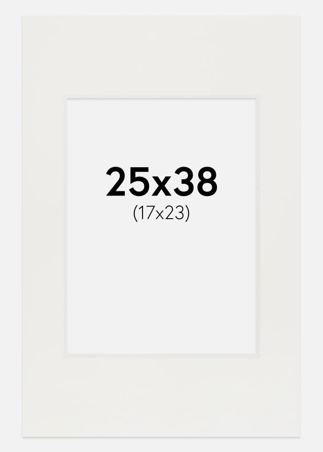Passepartout Vit 3 mm (Vit kärna) 25x38 cm (17x23)