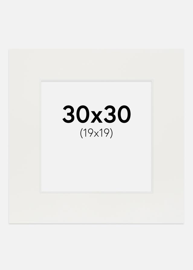 Passepartout Vit 3 mm (Vit kärna) 30x30 cm (19x19)