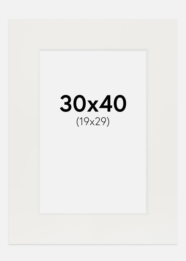 Passepartout Vit 3 mm (Vit kärna) 30x40 cm (19x29)