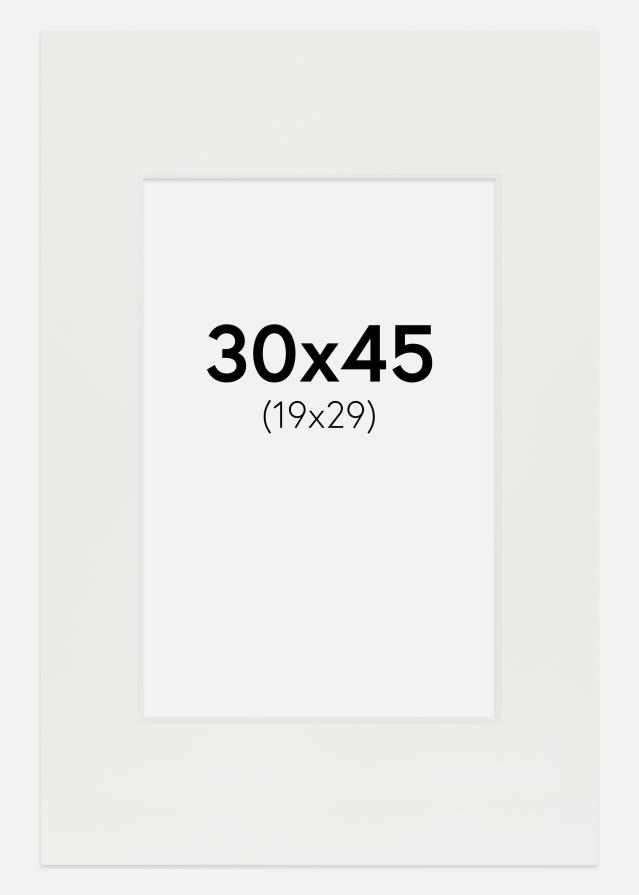 Passepartout Vit 3 mm (Vit kärna) 30x45 cm (19x29)