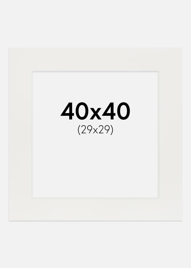 Passepartout Vit 3 mm (Vit kärna) 40x40 cm (29x29)