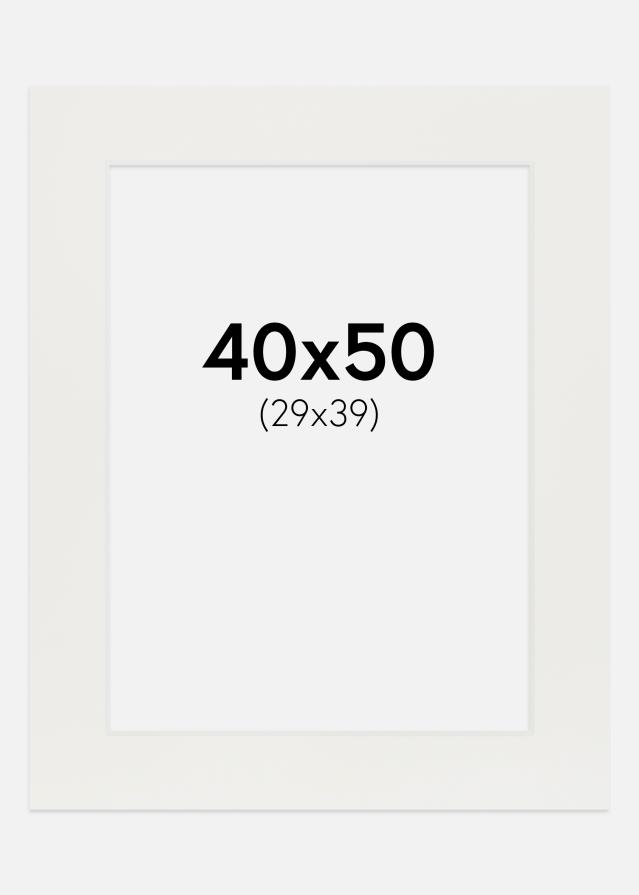 Passepartout Vit 3 mm (Vit kärna) 40x50 cm (29x39)