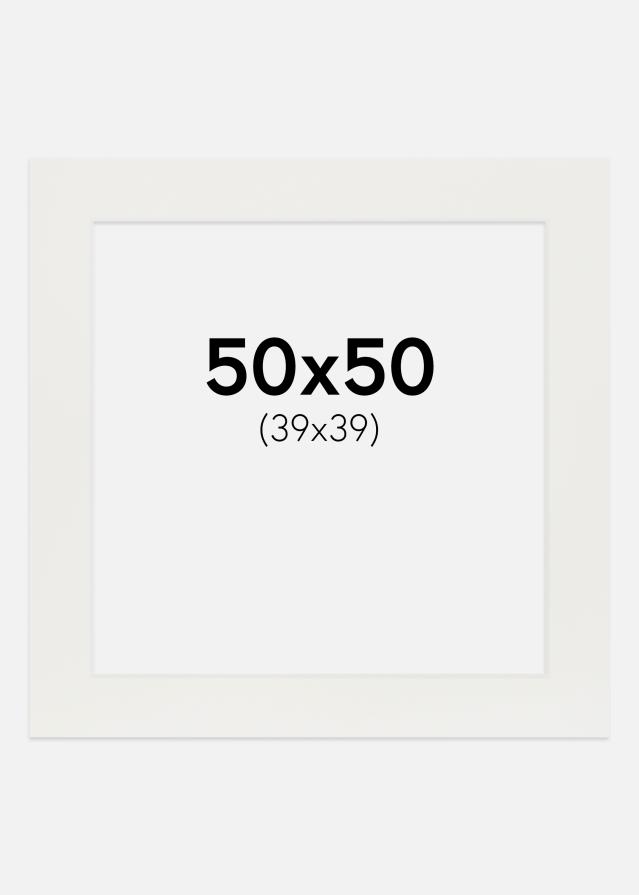 Passepartout Vit 3 mm (Vit kärna) 50x50 cm (39x39)
