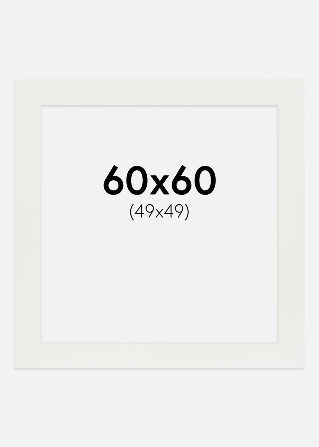 Passepartout Vit 3 mm (Vit kärna) 60x60 cm (49x49)