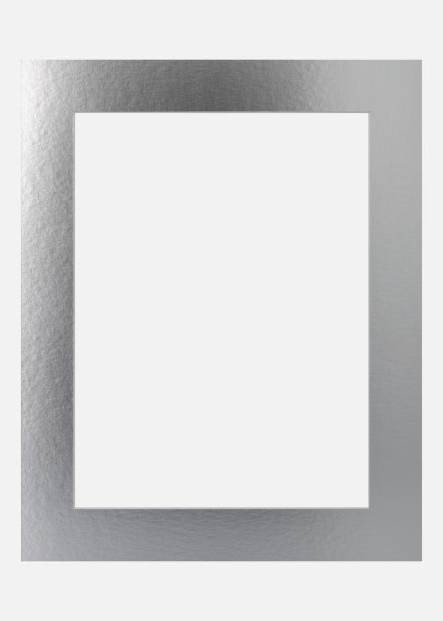 Passepartout Silver Metal (Vit kärna) 30x40 cm (19x29)