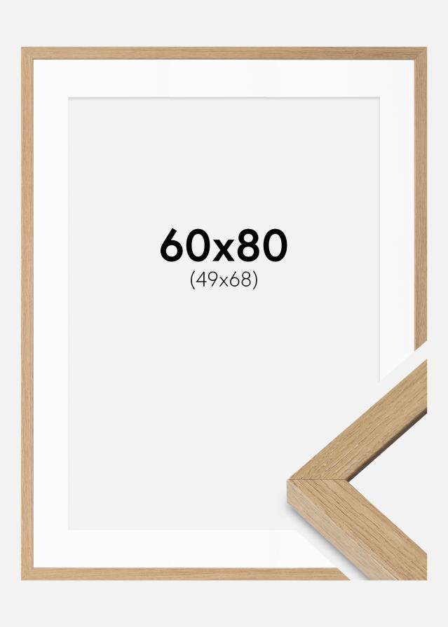 Ram Hermes Naturlig Ek 60x80 cm - Passepartout Vit 50x69 cm