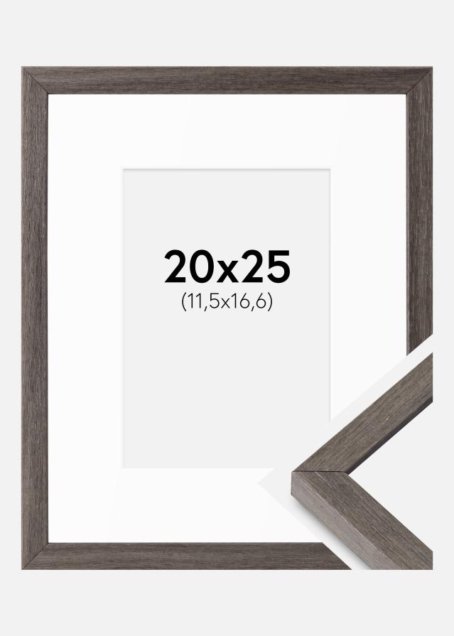 Ram Ares Grå Ek 20x25 cm - Passepartout Vit B6 125x176 mm