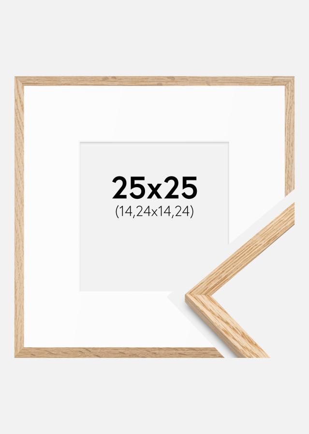 Ram Tunn Ek 25x25 cm - Passepartout Vit 6x6 inches