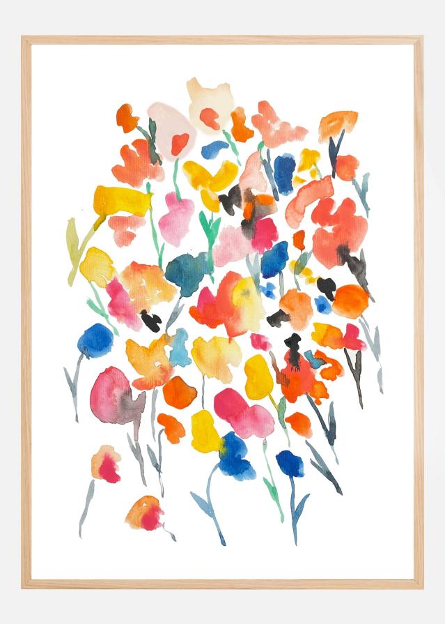 Flowers in Watercolor Poster