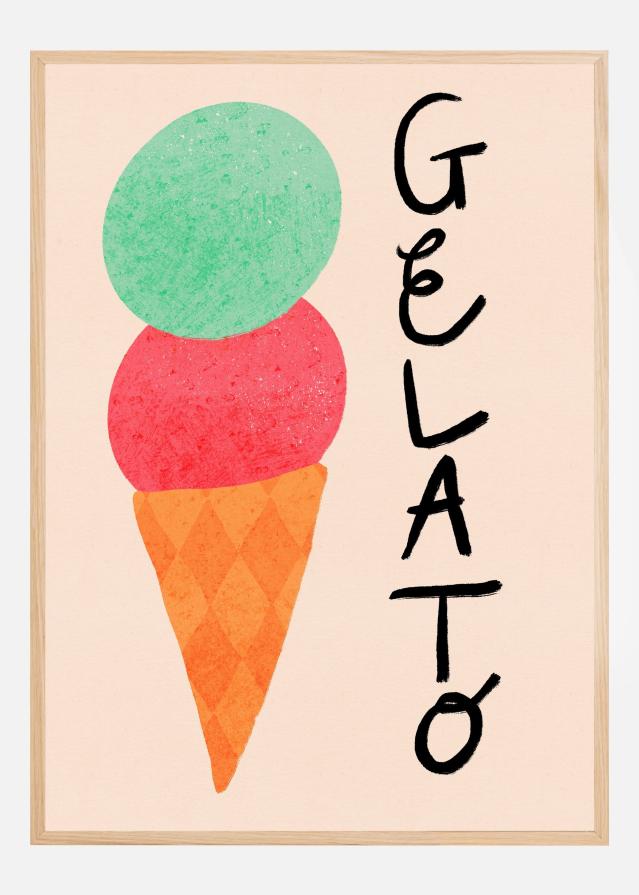 Gelato Italy Ice Cream Typography Poster