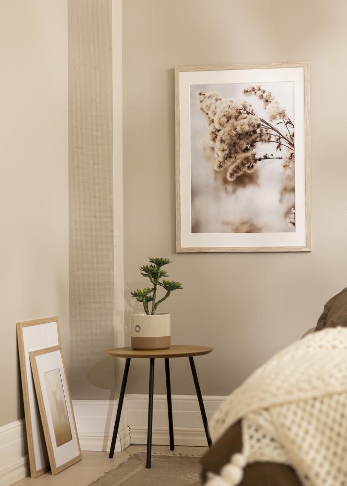Ram Stilren Greige Ek 60x80 cm - Passepartout Vit 50x65 cm