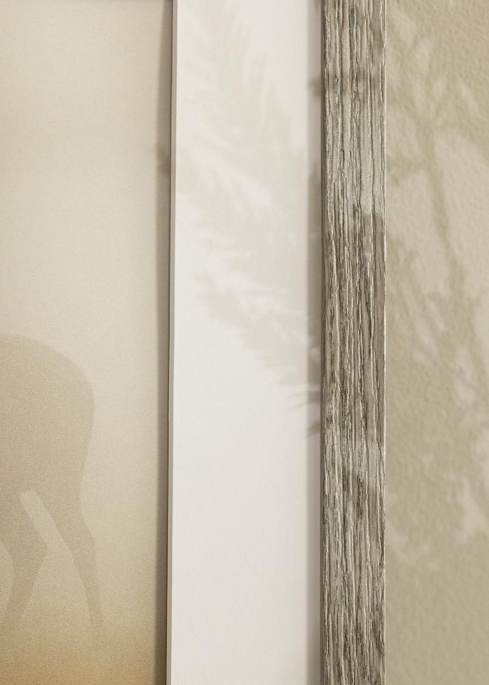 Ram Stilren Grå Ek 40x50 cm - Passepartout Vit 27,5x37 cm