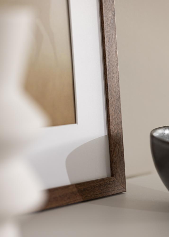 Ram Stilren Varm Brun 40x40 cm - Passepartout Vit 28x28 cm