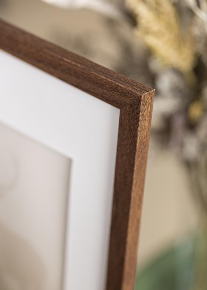 Ram Stilren Varm Brun 40x40 cm - Passepartout Vit 28x28 cm