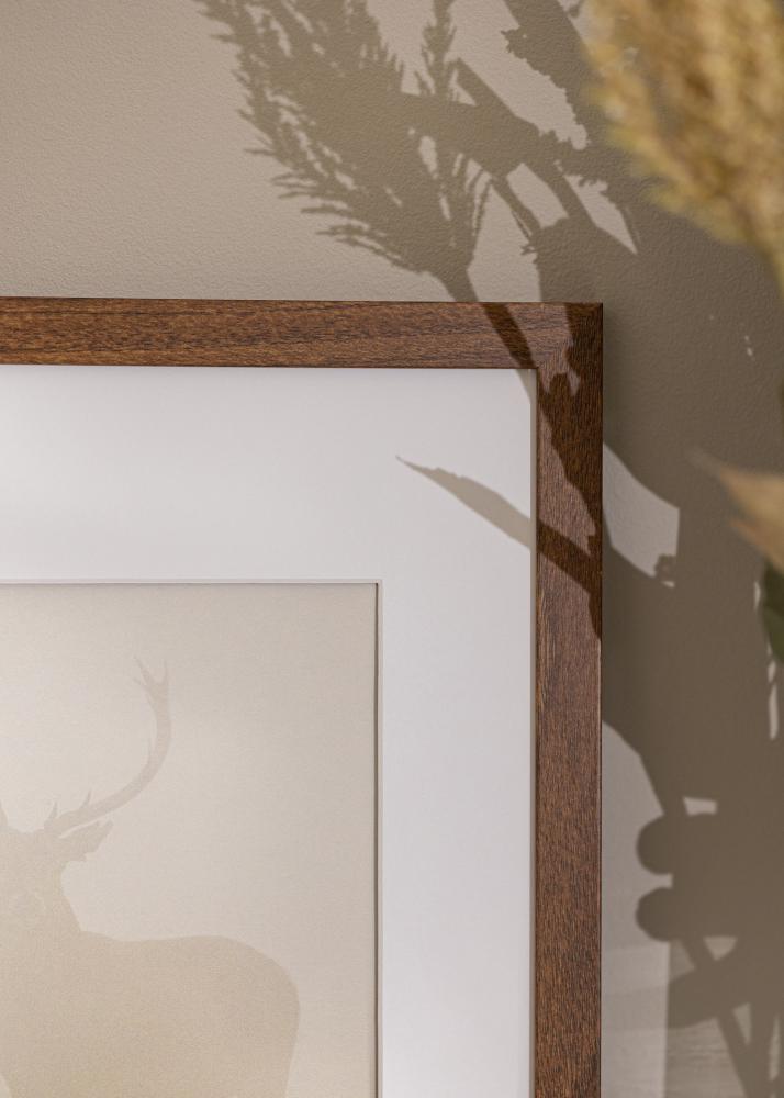 Ram Stilren Varm Brun 40x40 cm - Passepartout Vit 28x28 cm