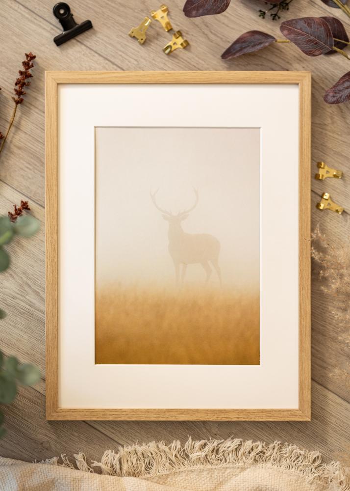 Ram Ares Naturlig Ek 30x40 cm - Passepartout Vit 21x29,7 cm