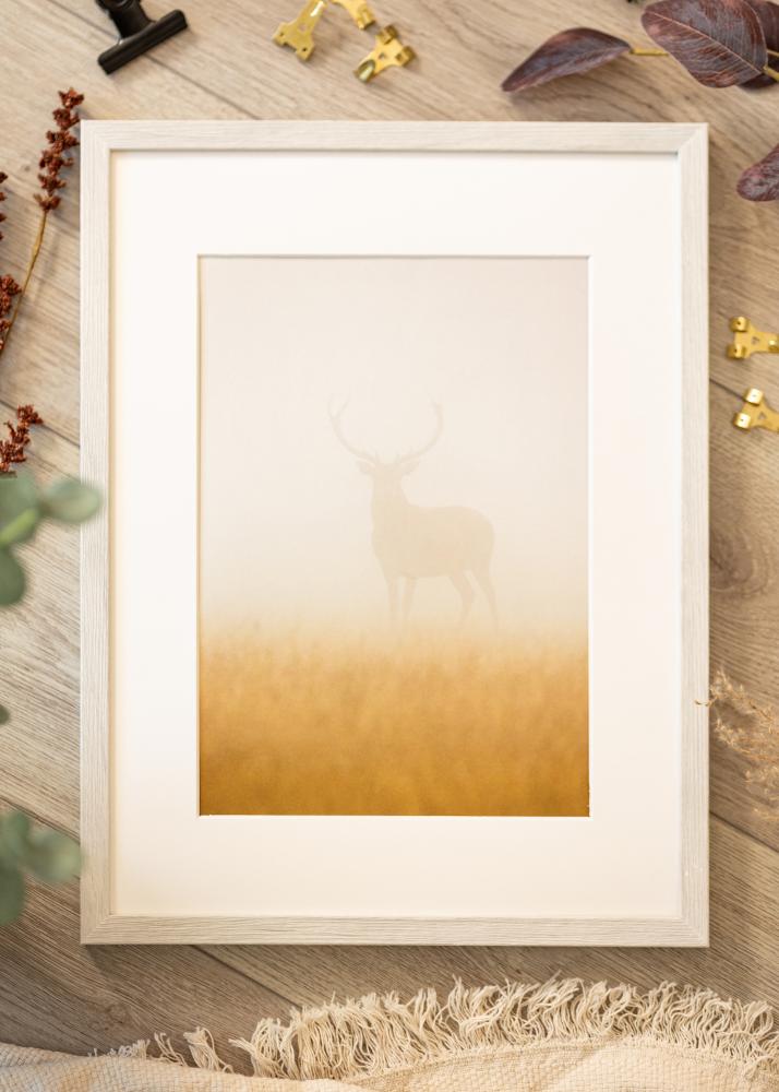 Ram Ares Vit Ek 40x40 cm - Passepartout Vit 12x12 inches