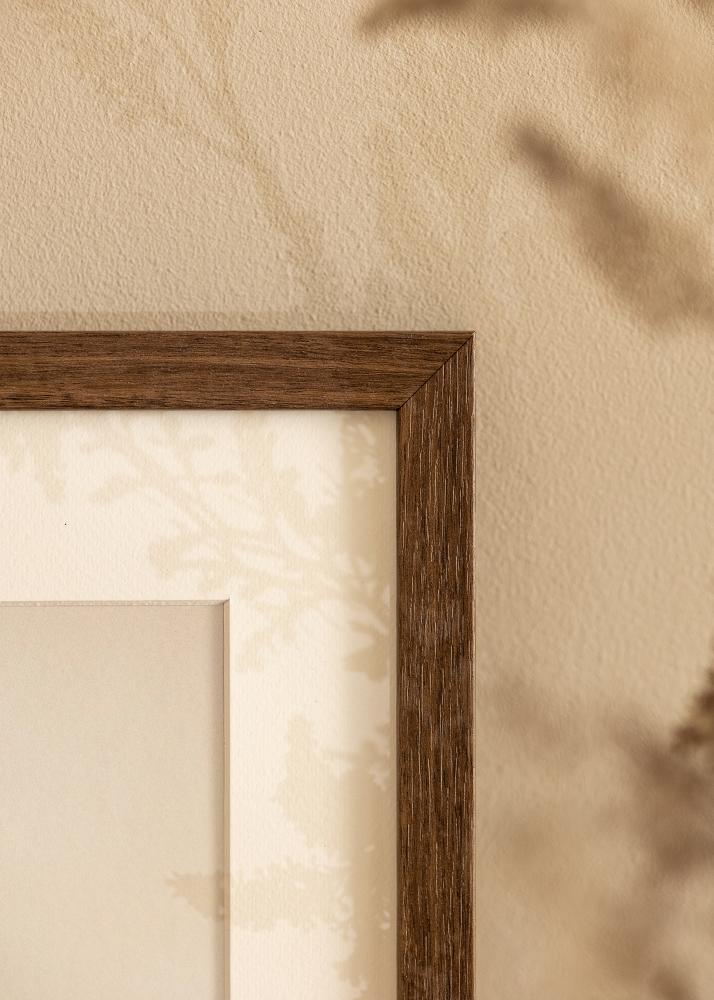 Ram Hermes Valnöt 30x30 cm - Passepartout Vit 8x8 inches