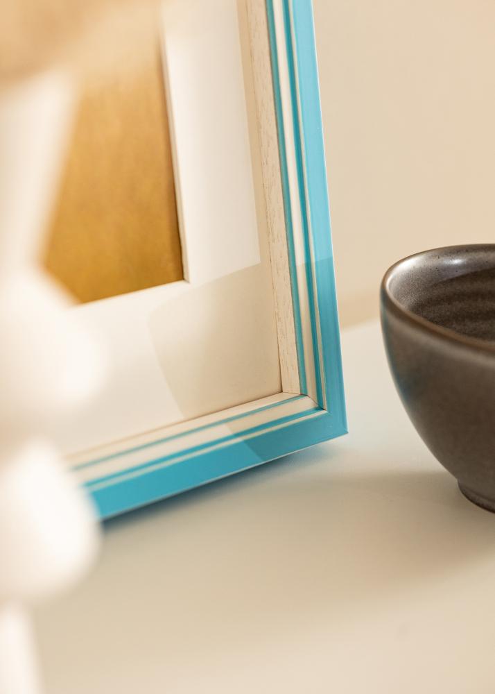 Ram Diana Ljusblå 24x30 cm - Passepartout Vit 6x8 inches